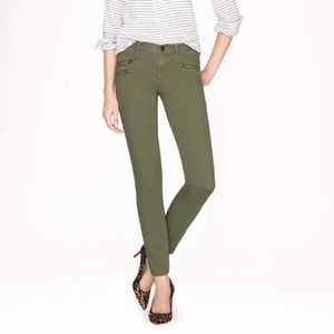 J. Crew Olive Green Jeans with Zipper Pockets